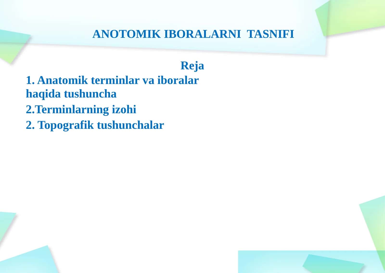 ANOTOMIK IBORALARNI TASNIFI 1