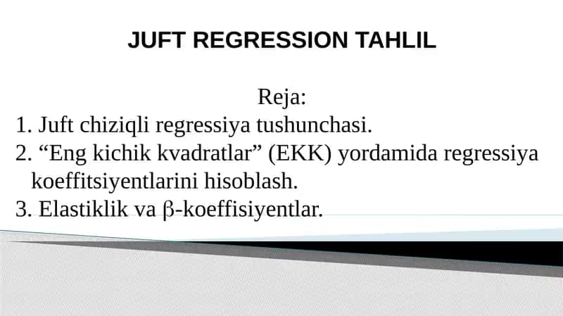 JuftRegresion Tahlil 1