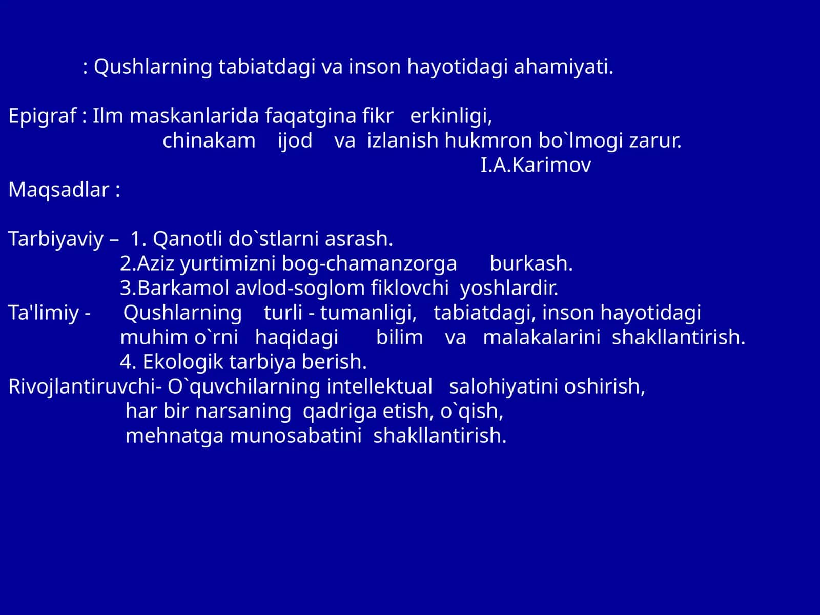 Qushlarning tabiatdagi va inson hayotidagi ahamiyati 1