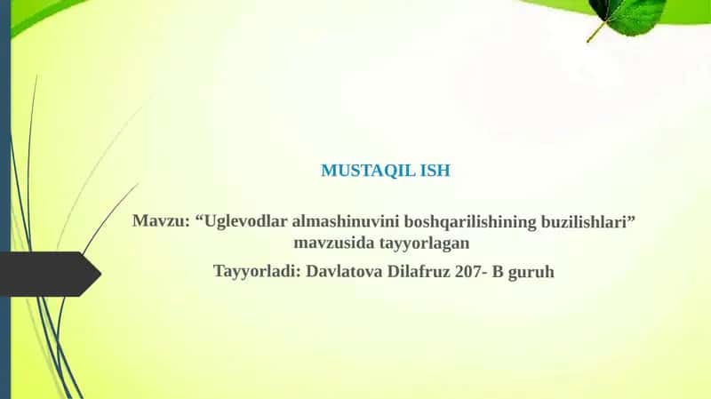 Uglevodlar almashinuvi 1