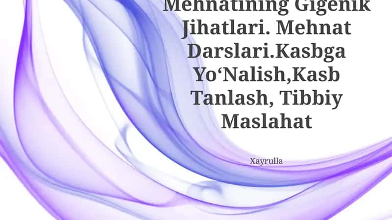 Maktab OʻQuvchilari Mehnatining Gigenik Jihatlari 1