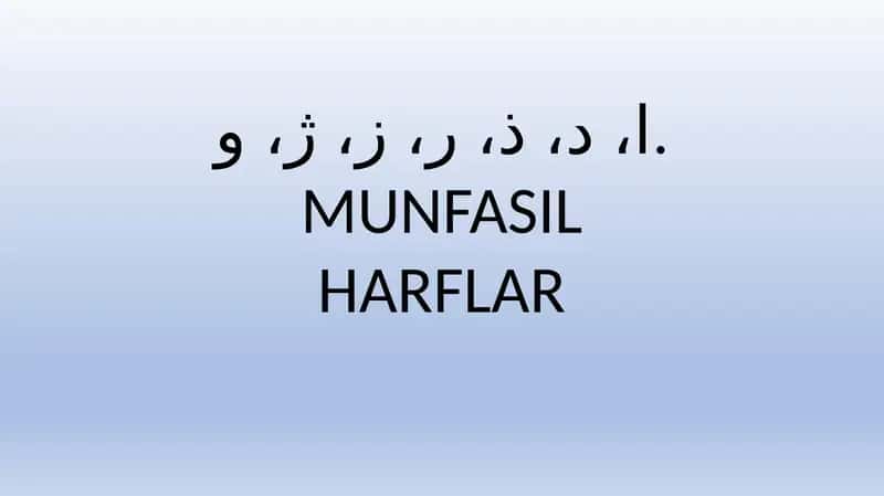 Munfasil harflar 1