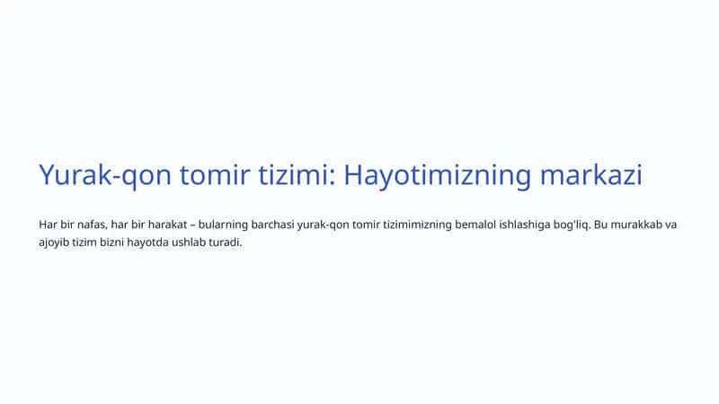 Yurak-qon tomir tizimi 1