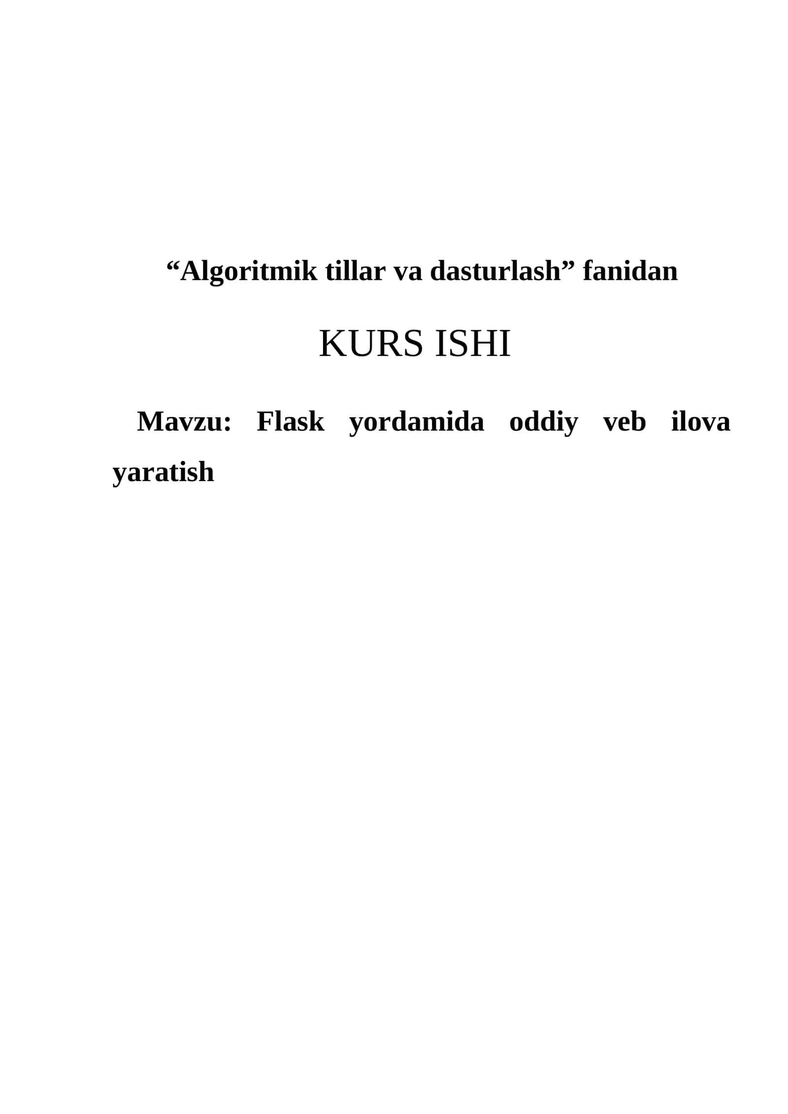 Flask yordamida oddiy veb ilova yaratish 1