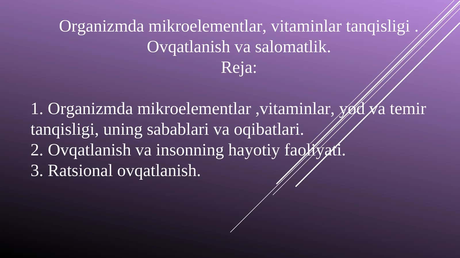 Organizmda mikroelementlar, vitaminlar tanqisligi 1