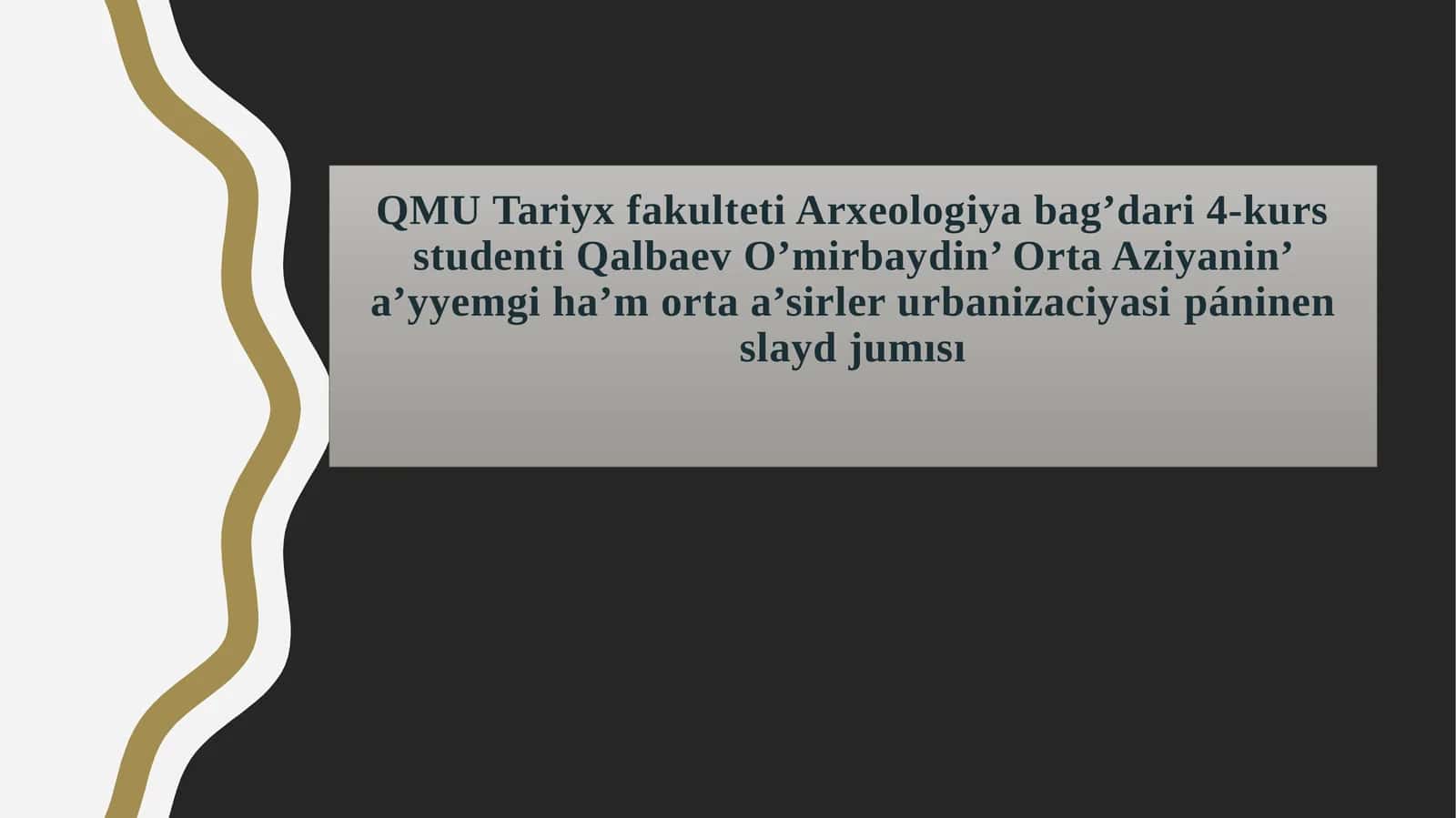 Tashkent qalasi Tariyx Tema 1