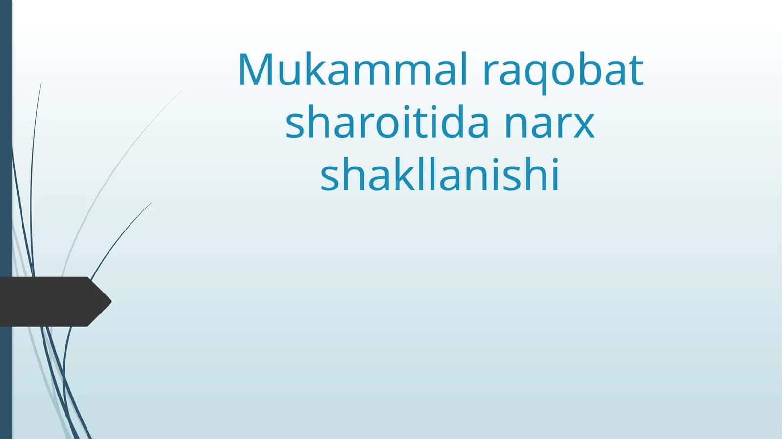 Mukammal raqobat sharoitida narx shakllanishi 1
