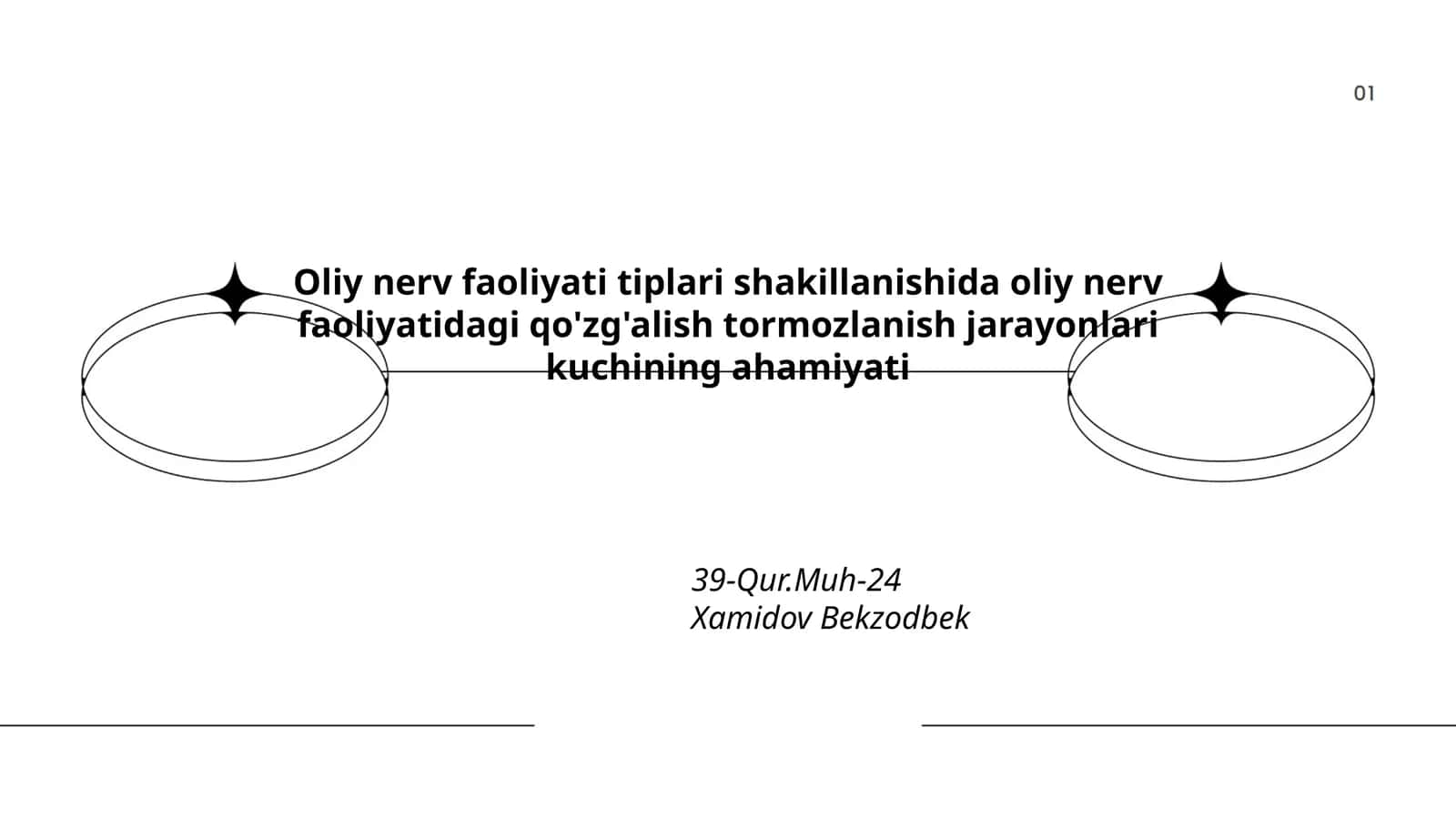 Oliy nerv faoliyati turlarining tasnifi 1