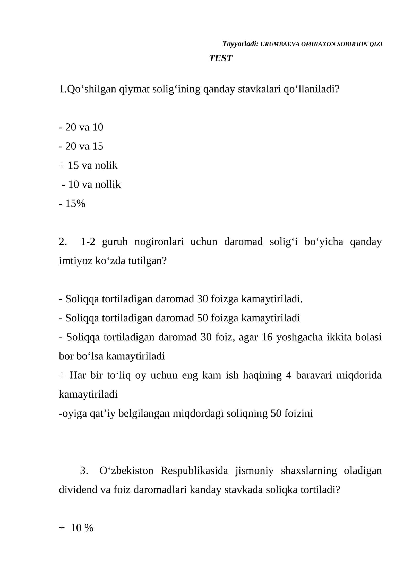 URUMBAEVA OMINAXON SOBIRJON QIZI 1