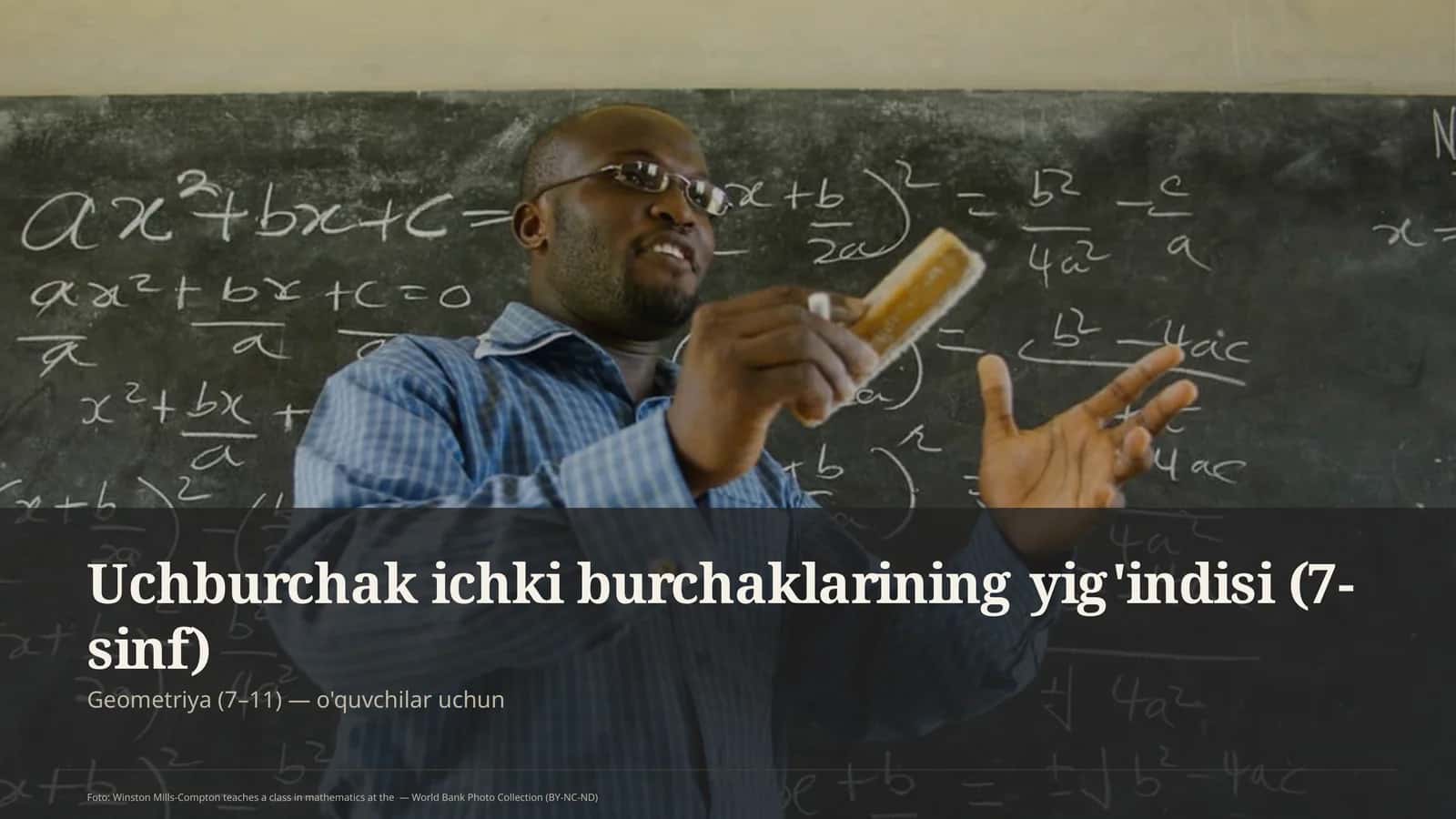 Uchburchak ichki burchaklarining yig'indisi (7-sinf) 1