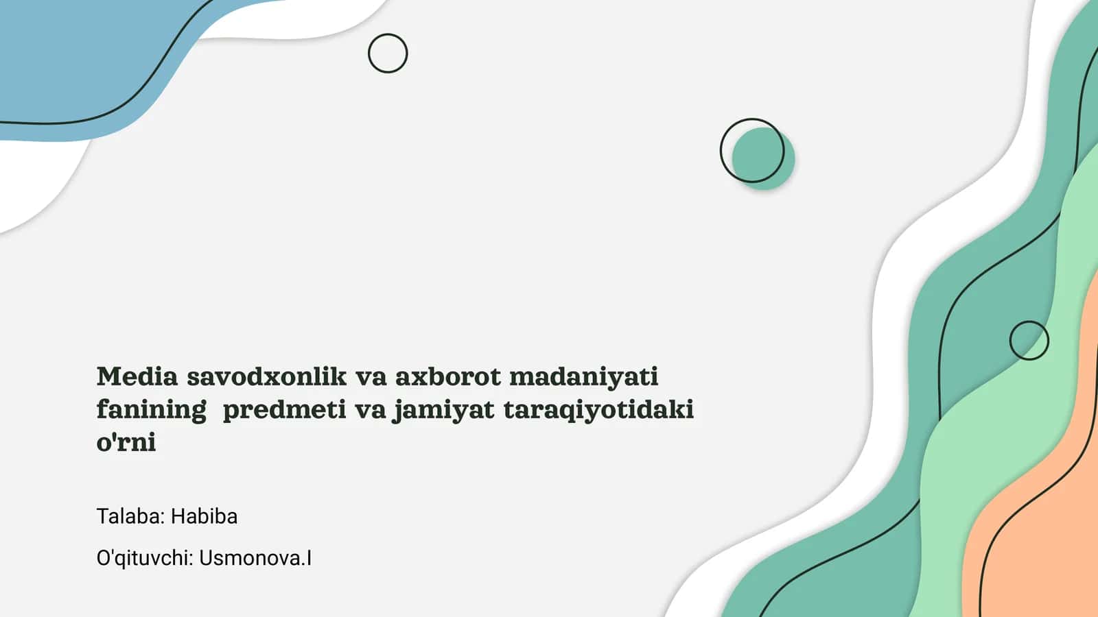 Media savodxonlik va axborot madaniyati 1