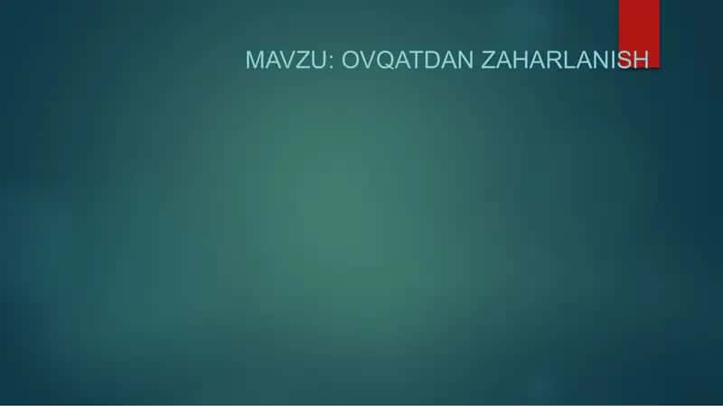 Ovqatdan zaharlanish 1