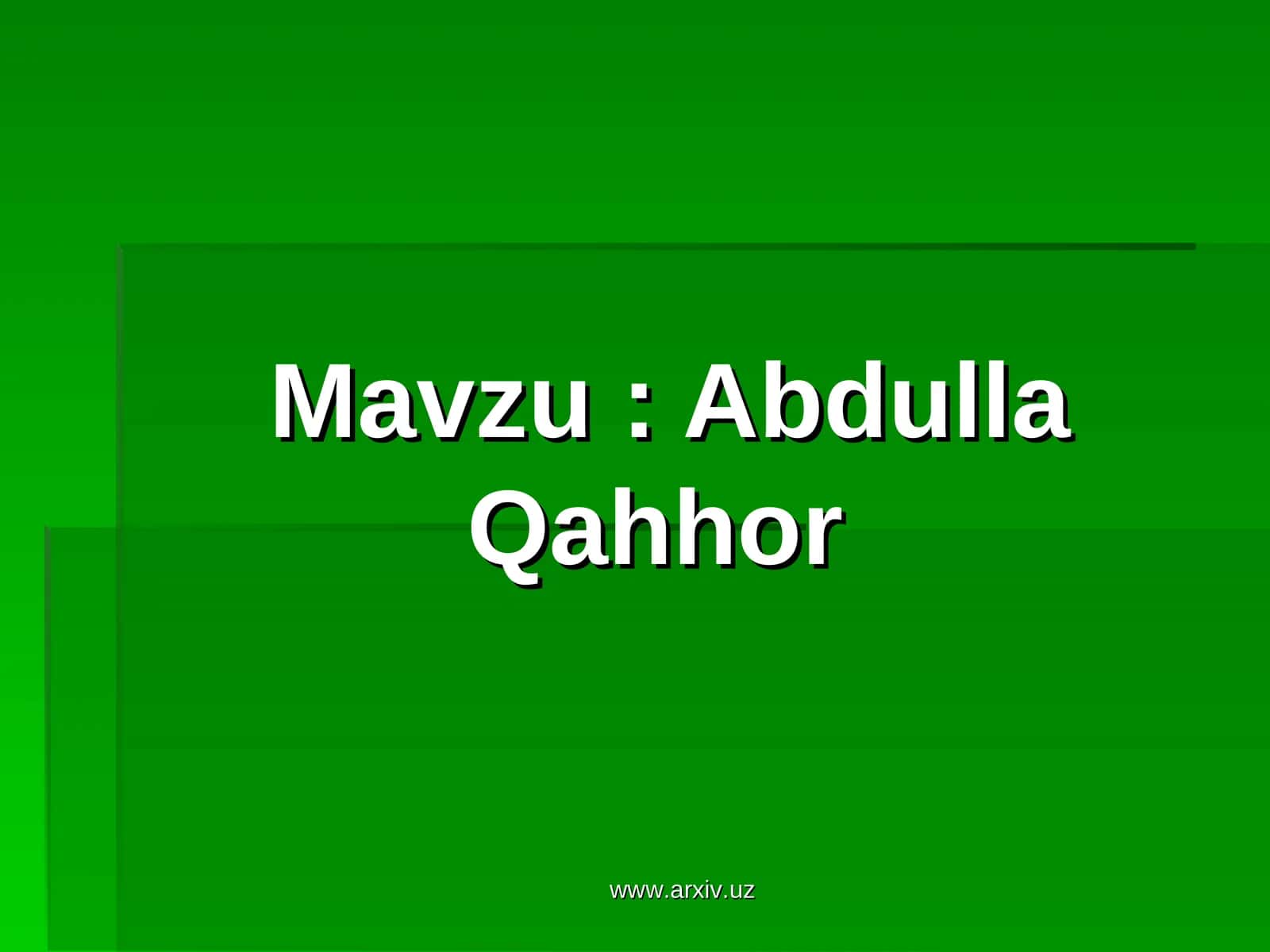 Abdulla Qahhor 1