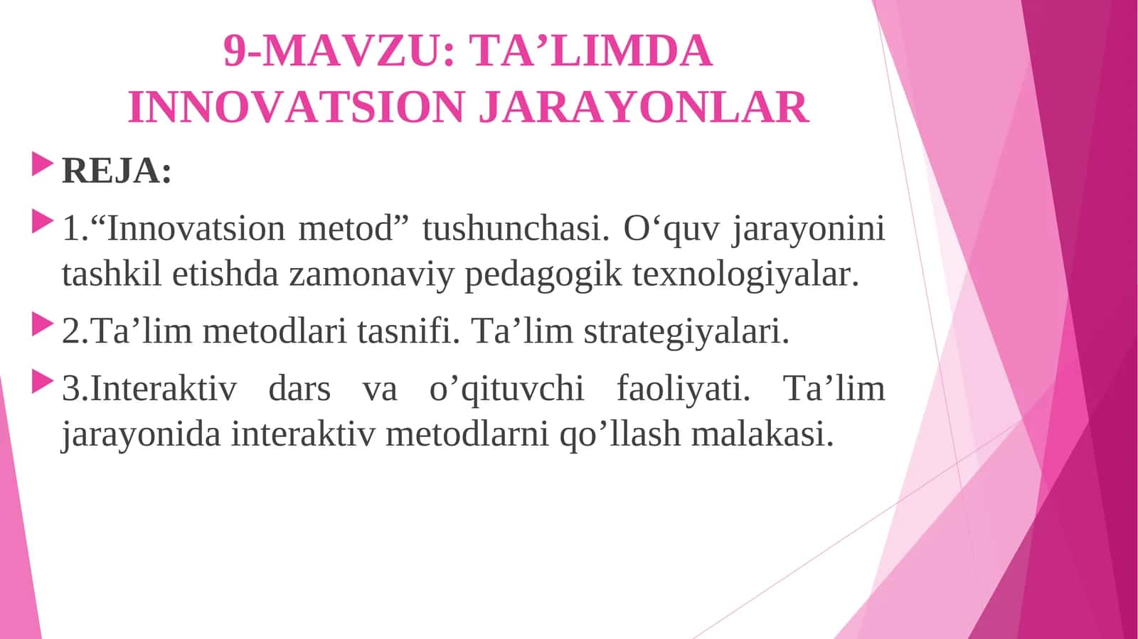 TA’LIMDA INNOVATSION JARAYONLAR 1