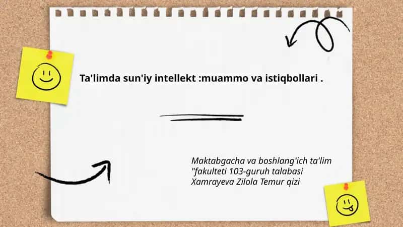 Ta'limda sun'iy intellekt:muammo va istiqbollari 1