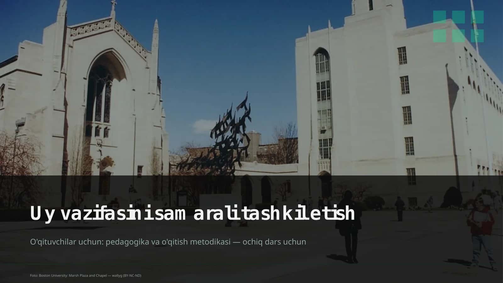 Uy vazifasini samarali tashkil etish 1