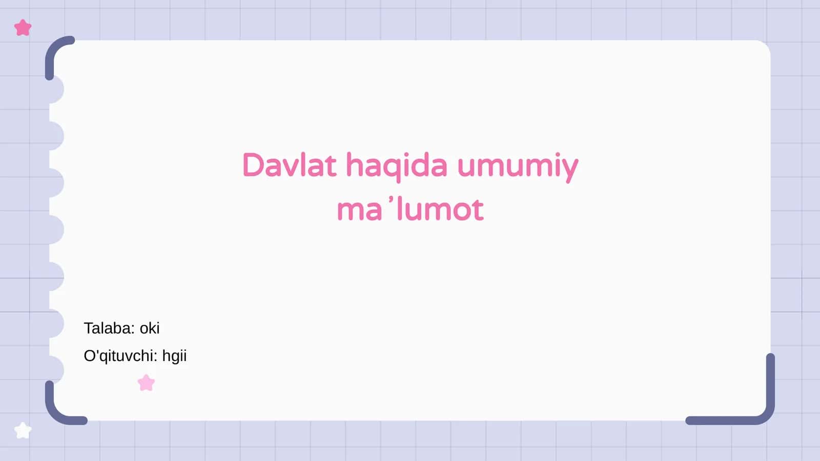 Davlat haqida umumiy maʼlumot 1
