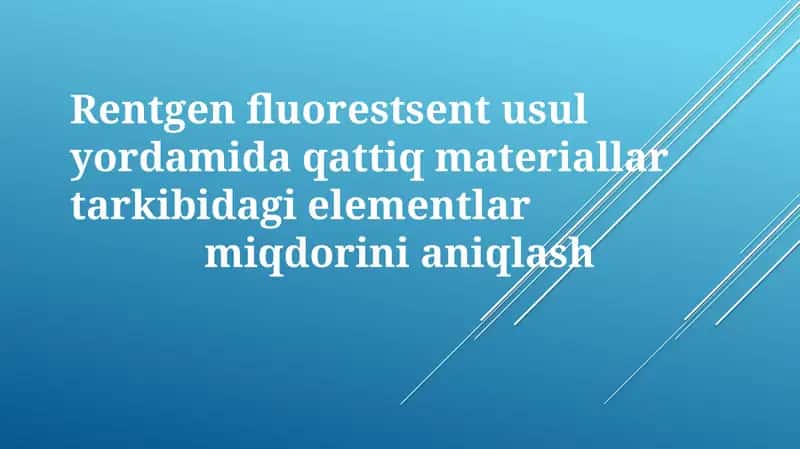 Rentgen-fluoressensiya tahlili 1