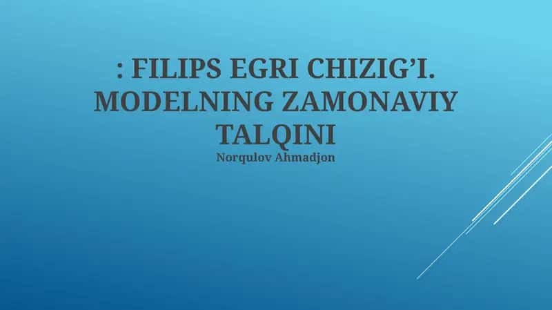 FILIPS EGRI CHIZIG’I. MODELNING ZAMONAVIY TALQINI 1