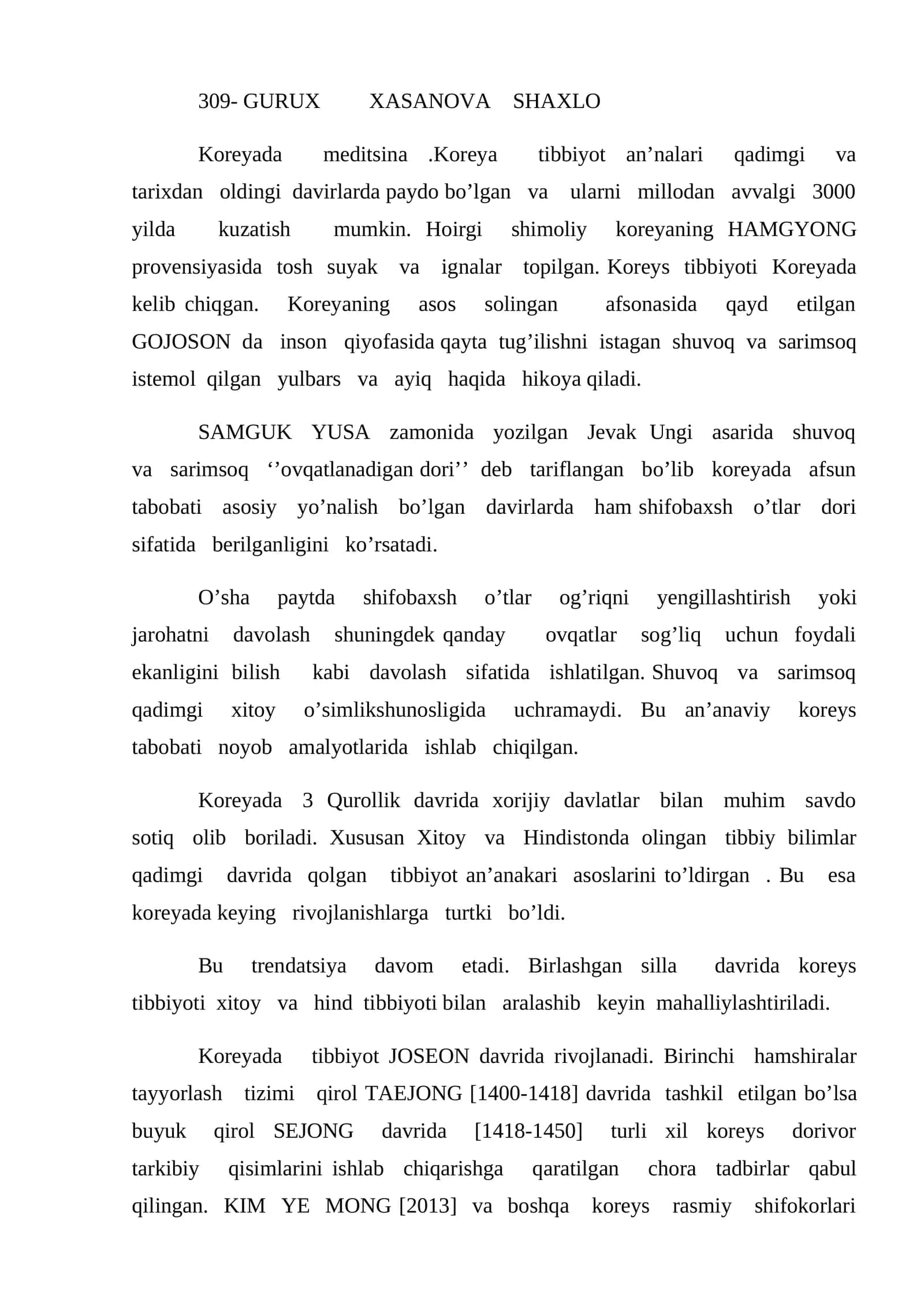 Koreyada meditsina 1
