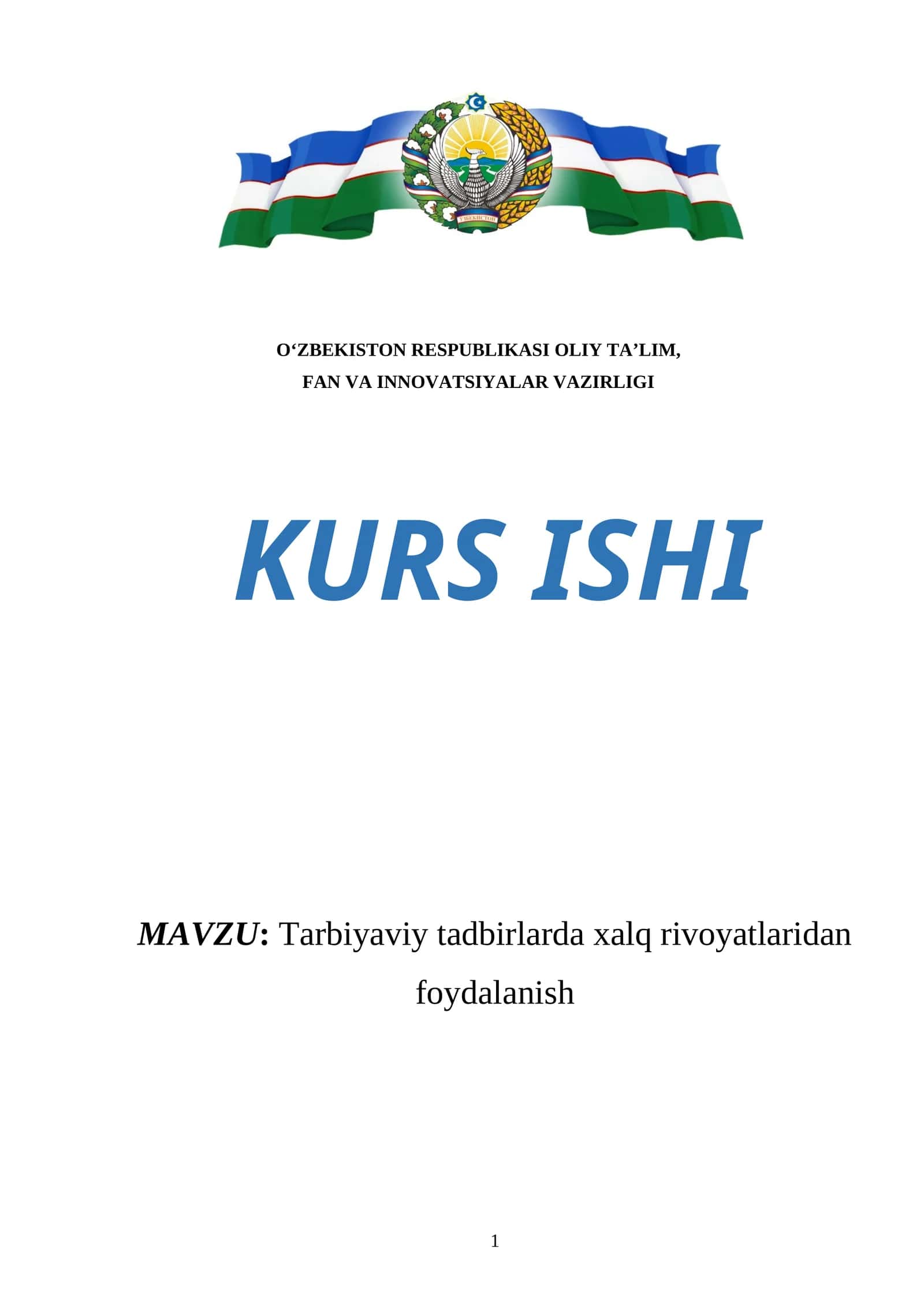Tarbiyaviy tadbirlarda xalq rivoyatlaridan foydalanish 1