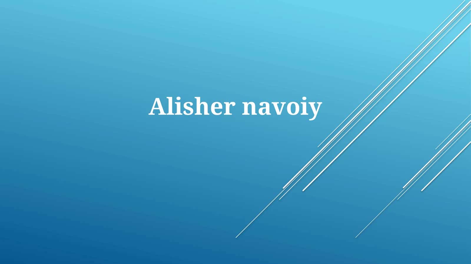 Alishernavoiy 1