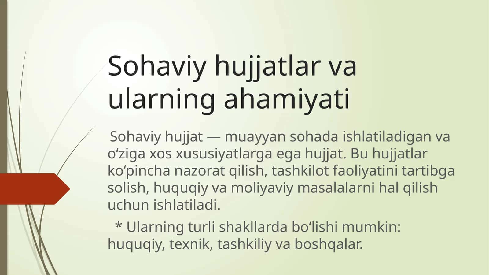 Sohaviy hujjatlar 1