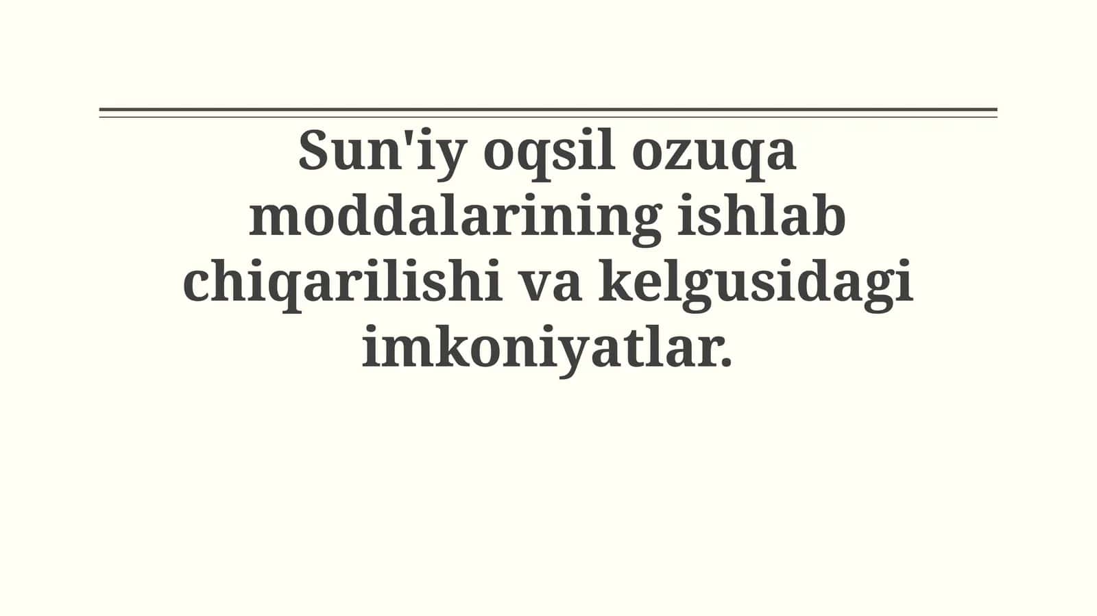 Sun'iy oqsil ishlab chiqarish 1