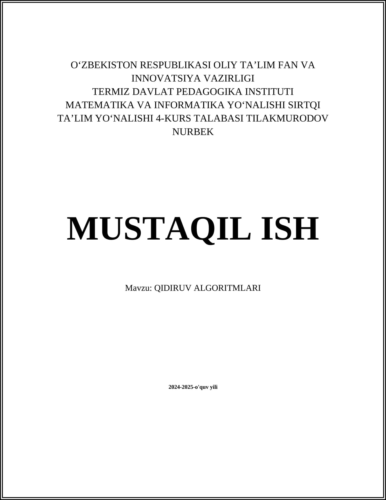QIDIRUV ALGORITMLARI 1