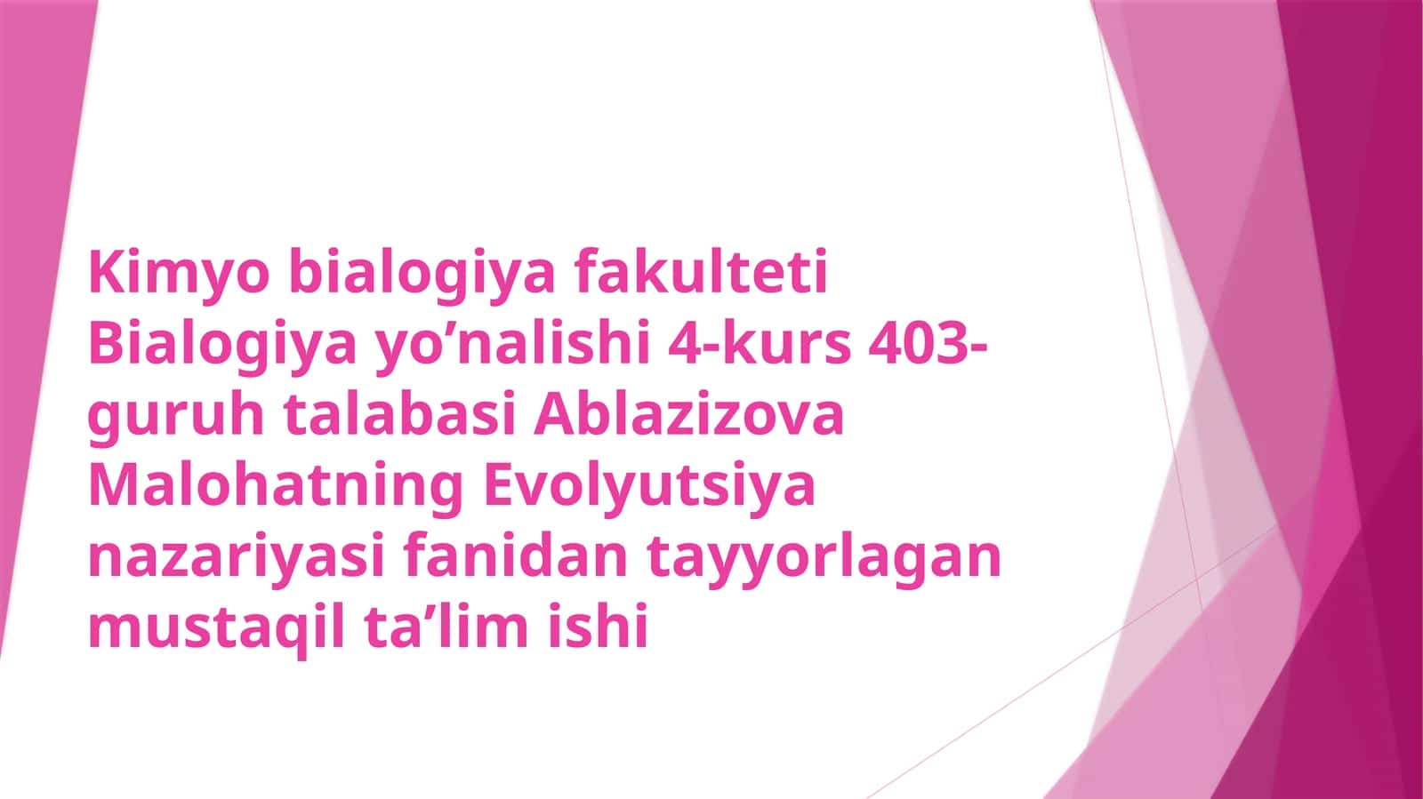 Evolyutsiya nazariyasi 1