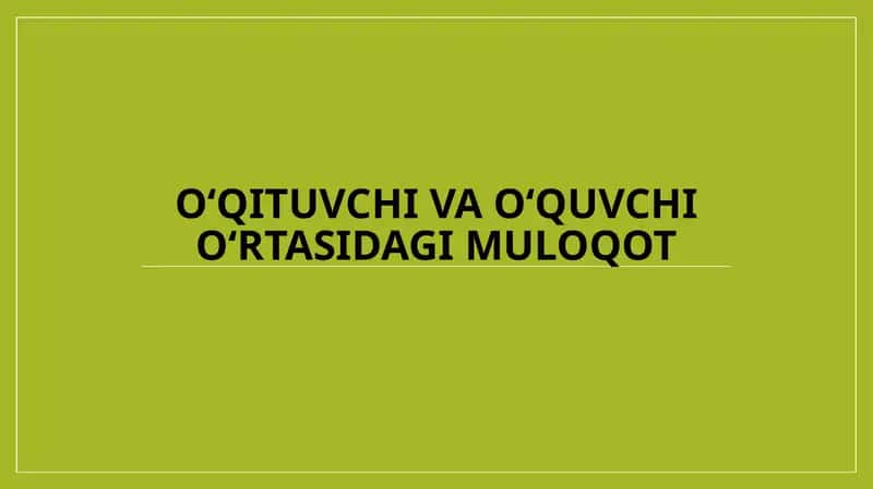 Muloqotning konseptual asoslari 1