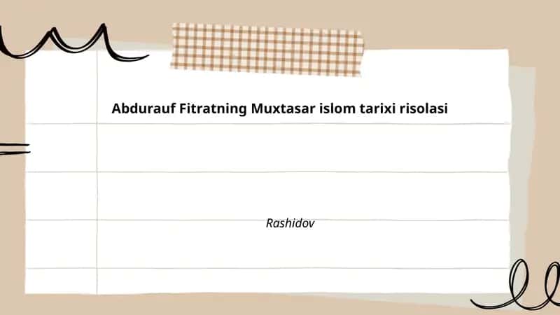 Muxtasar islom tarixi risolasi 1