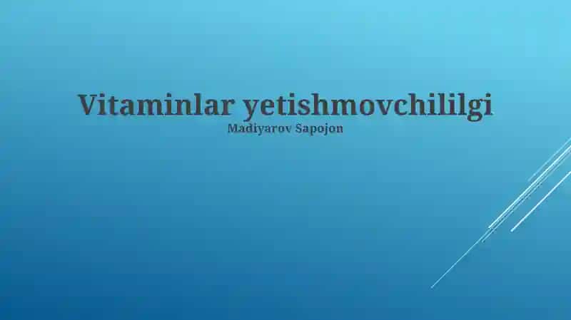 Vitaminlar yetishmovchililgi