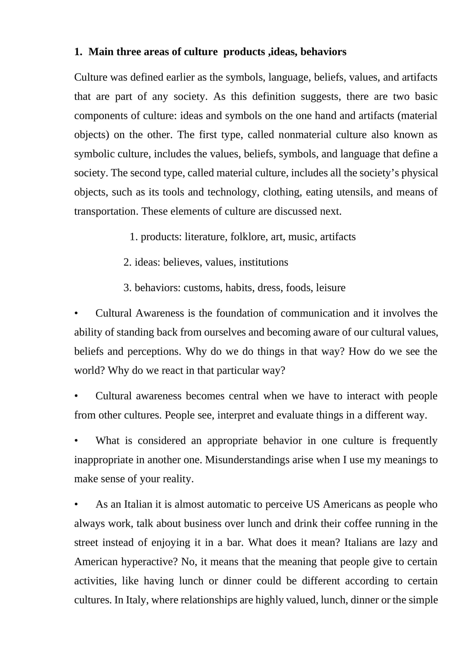 Cultural Awareness 1