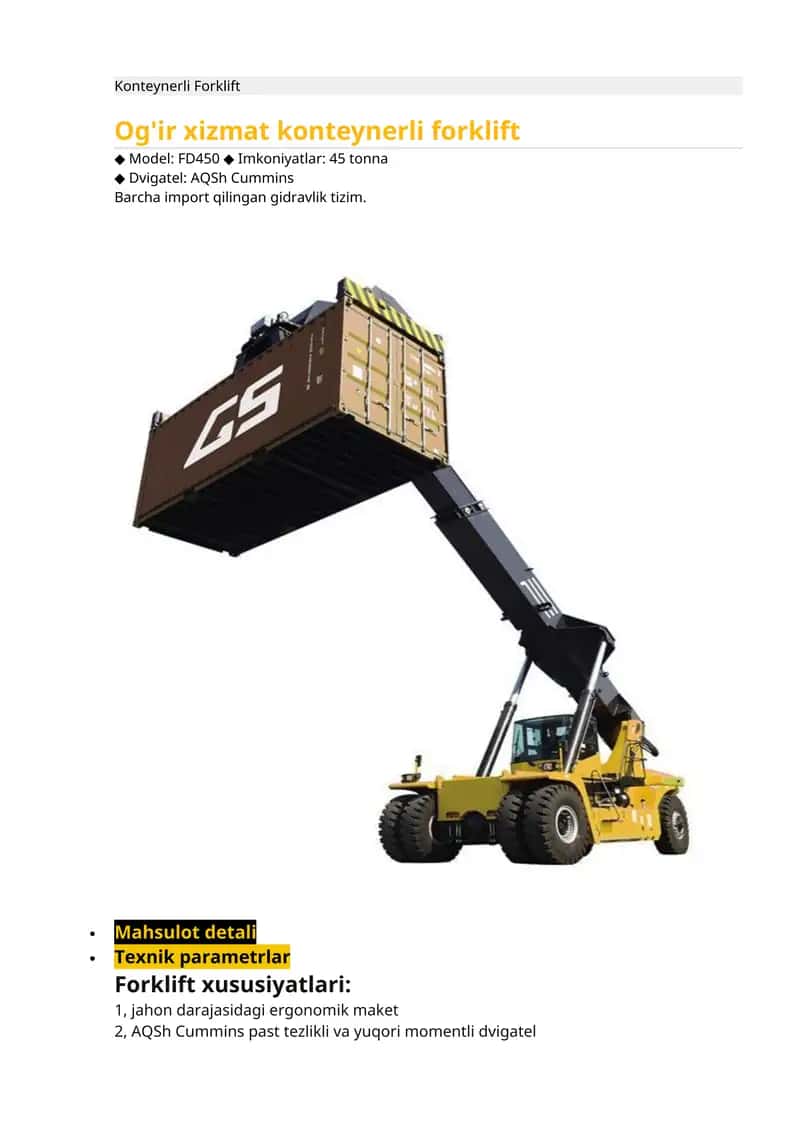 Konteynerli Forklift 1