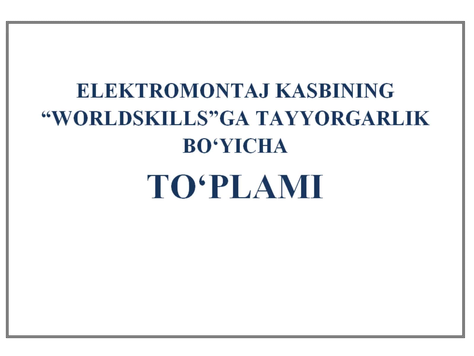 ELEKTROMONTAJ kasbining texnik tavsifi 1