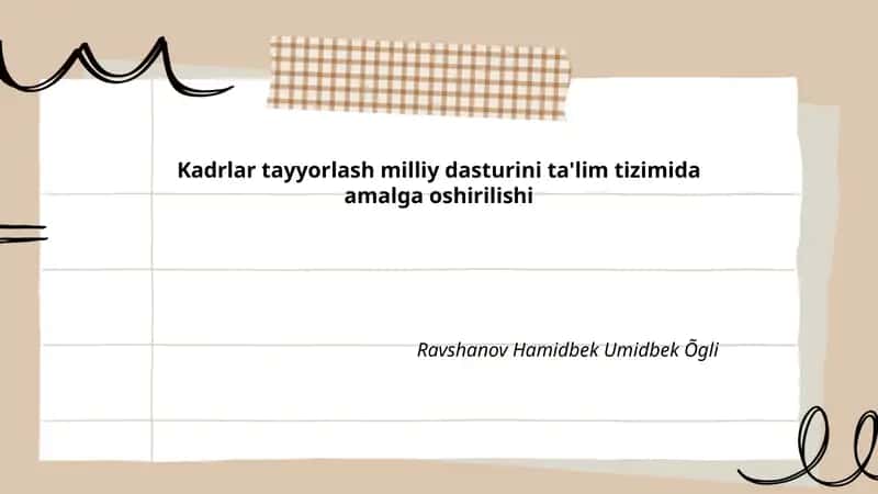Kadrlar tayyorlash milliy dasturi 1