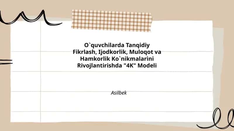 O`quvchilarda Tanqidiy Fikrlash 1