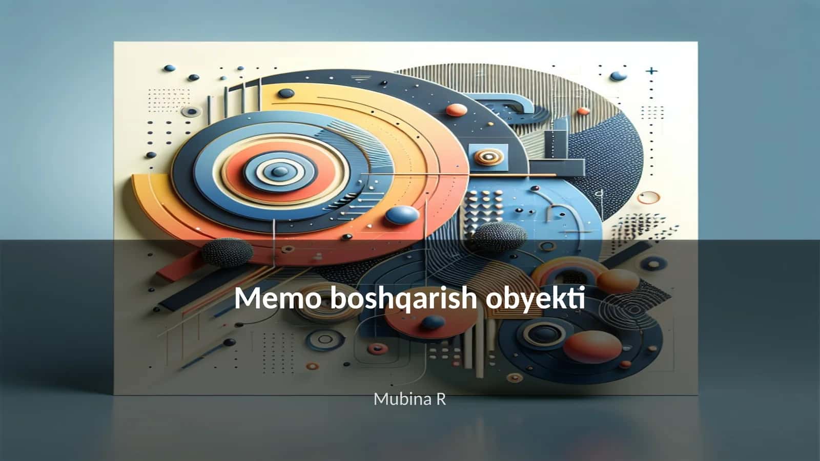 Memo boshqarish obyekti 1
