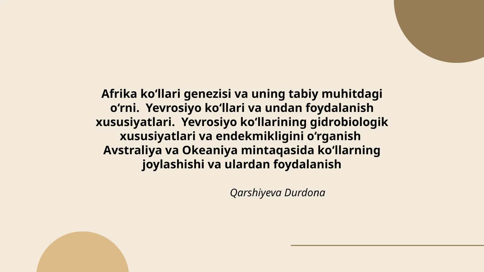 Afrika va Yevrosiyo ko‘llari 1
