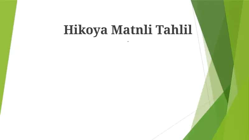 Hikoya Matnli Tahlil 1
