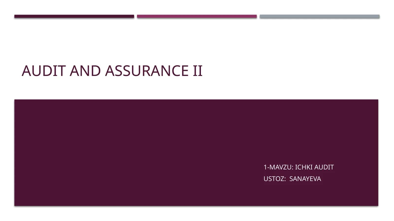 ICHKI AUDIT 1
