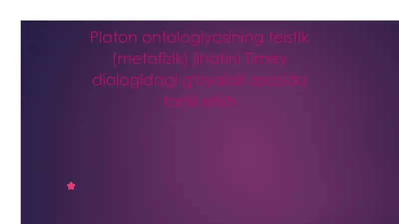 Platon ontologiyasi 1