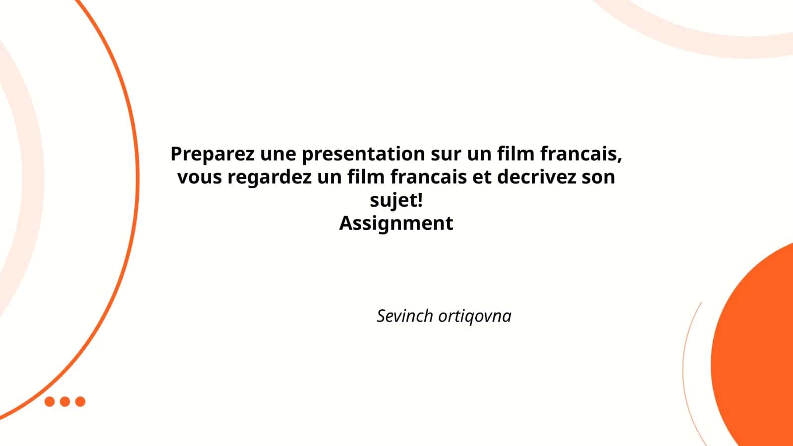 Présentation sur le cinéma français 1