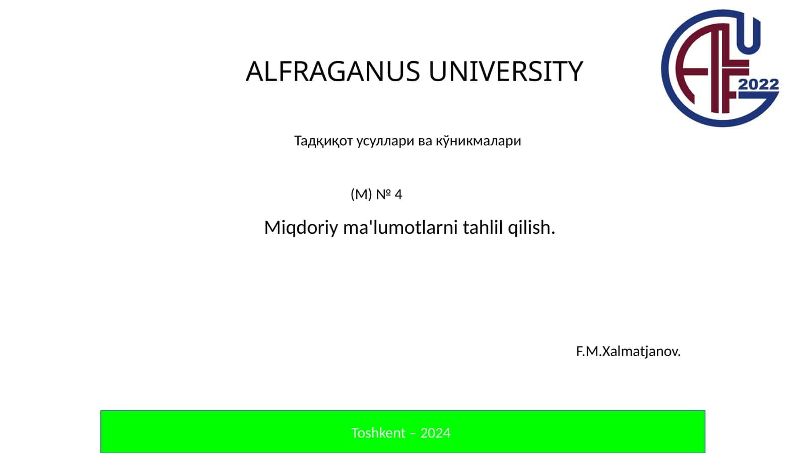 Тадқиқот усуллари ва кўникмалари 1