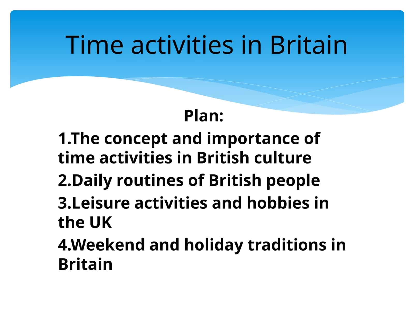 Time activities in Britain 1