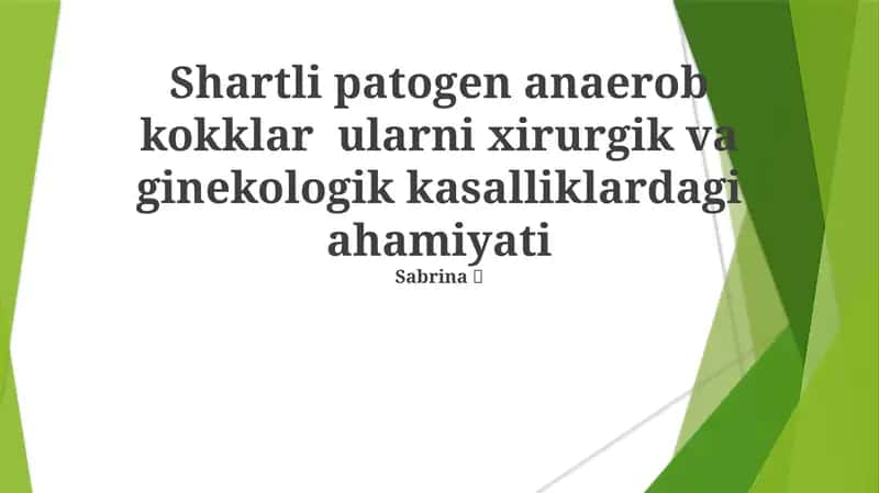 Anaerob Kokklar: Umumiy Ma'lumot 1