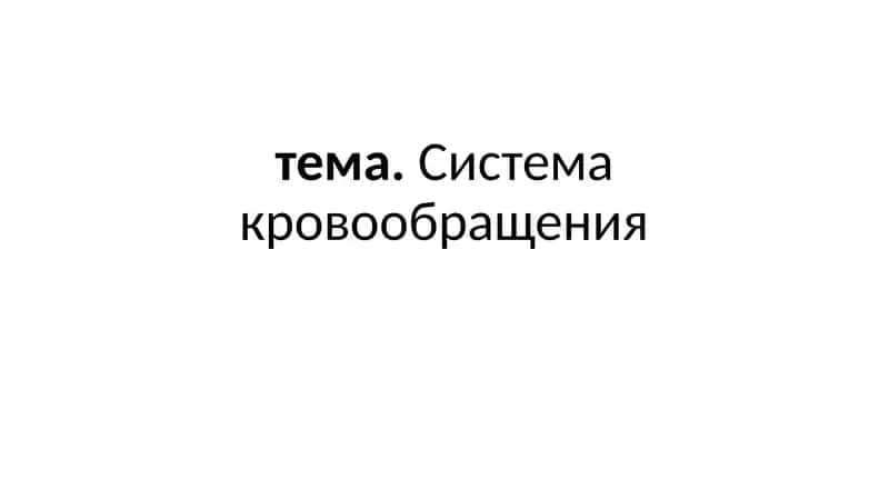 Система кровообращения 1