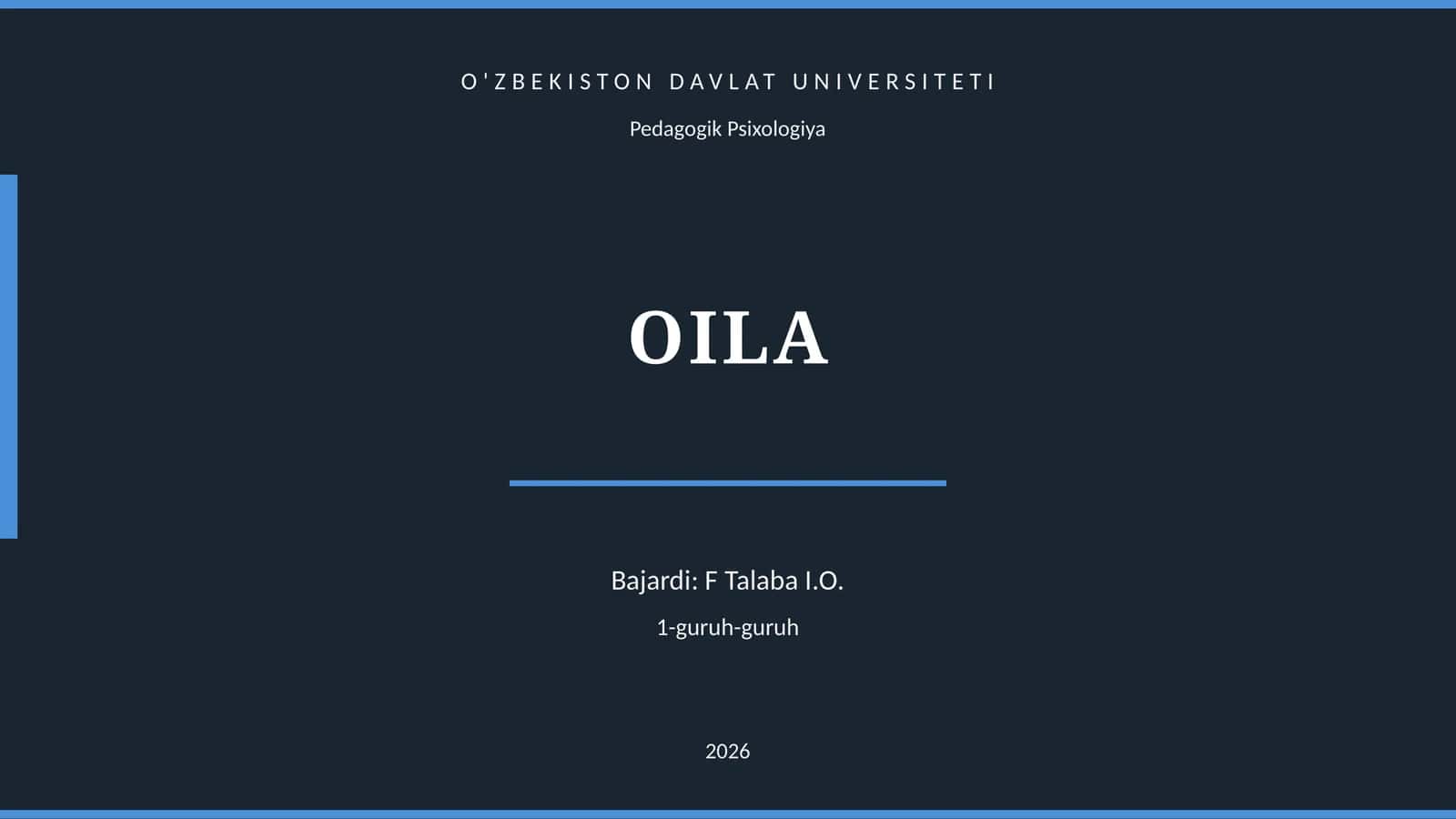 Pedagogik Psixologiya OILA 1