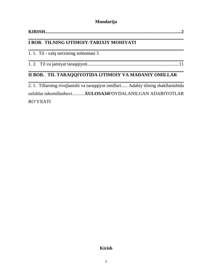 Til taraqqiyotining xalq tarixi bilan bog`liqligi 1